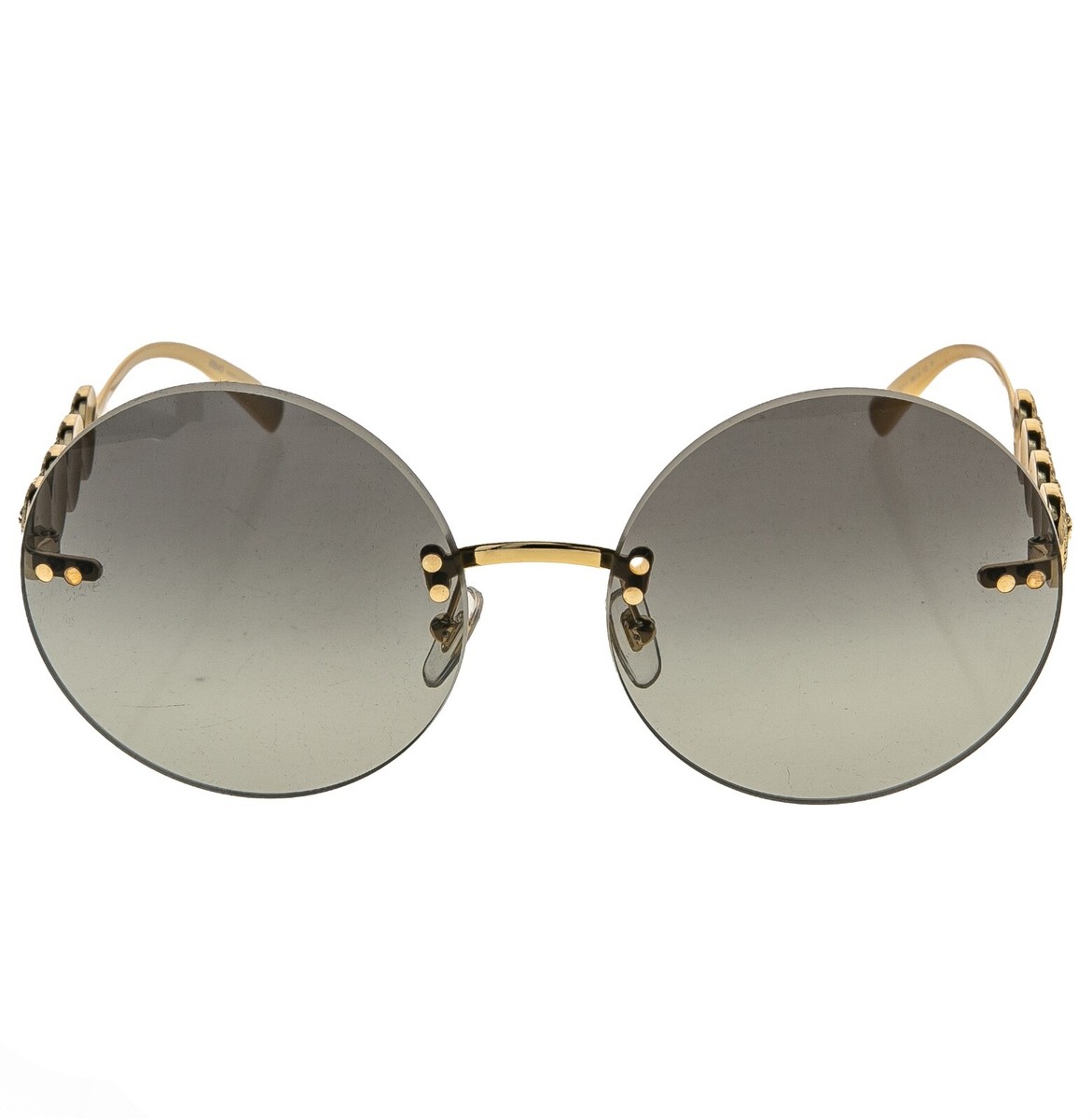 VERSACE Greca Coin Medusa Gray Gold Round Metal Rimless  display picture 1