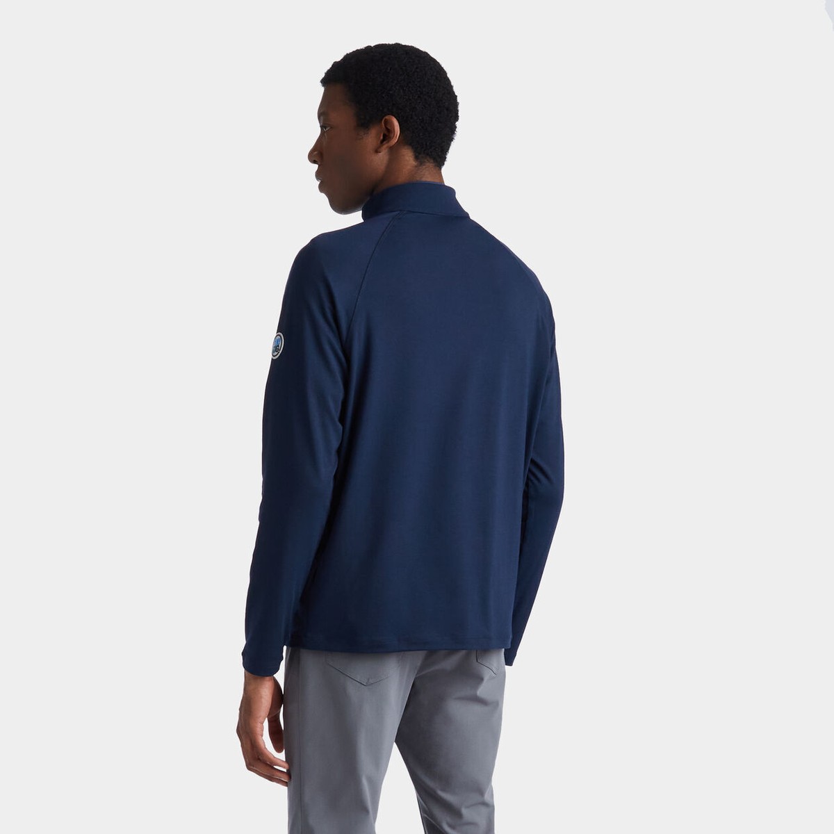 ★G/FORE トップス　青　　S サイズ New Mens G/FORE GFORE LUXE QUARTER ZIP MID LAYER G4MF23K123