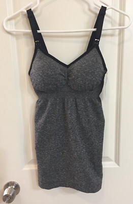 BRAVADO BASICS Slimming Maternity & Nursing Cami, Dark Heather Size S/P NEW