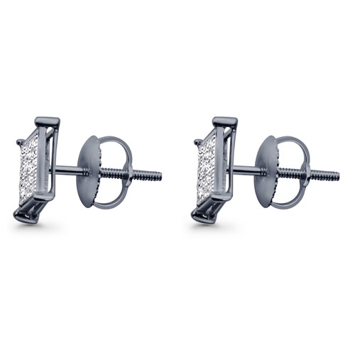 Diamant Quadrat Herren Ohrstecker Massiv 10 Karat Gold Unisex Hip Hop Ohrstecker 7,9 mm - Bild 4 von 52