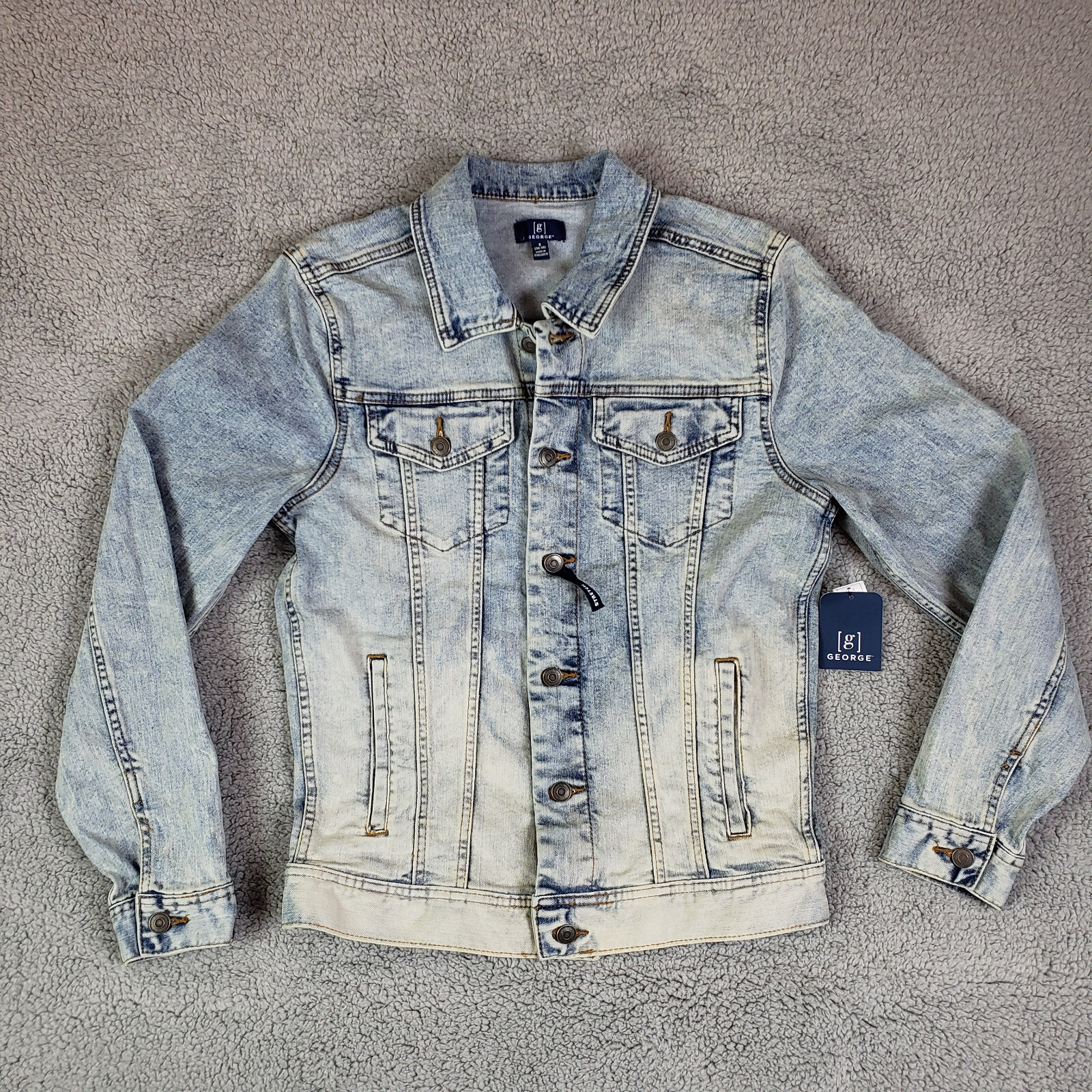 George Blue Denim Button Front Stretch 