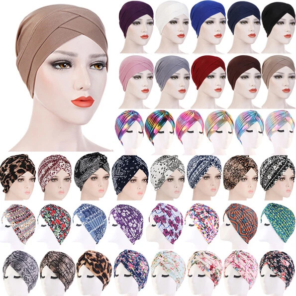 MARKENLOS Frauen Haarausfall Schal Krebs Chemo Cap Muslim Turban Hijab Hut Kopfwickel↑