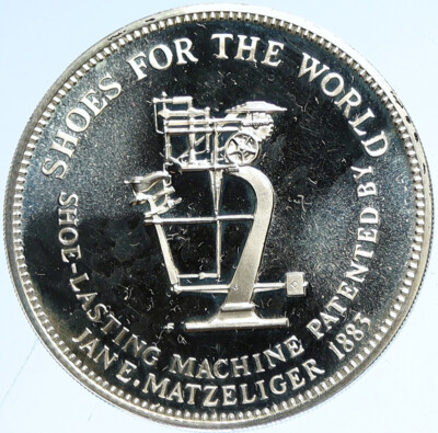1970 US USA Franklin Mint Inventor JAN MATZELIGER Old Proof Silver