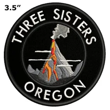 Three Sisters Volcano Patch Embroidered Iron-On Applique Nature Badge Souvenir