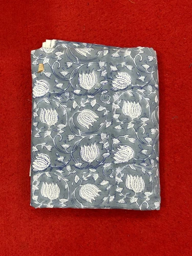 5 Yard Hand Block Print Handmade Cotton Indian Natural Sanganeri Print Fabric - product listing photo