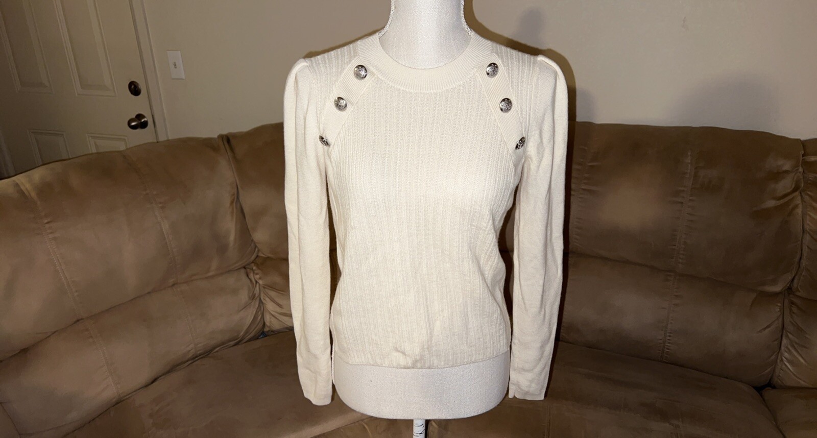 VERONICA BEARD Simi Wool Button-Shoulder Raglan S… - image 8