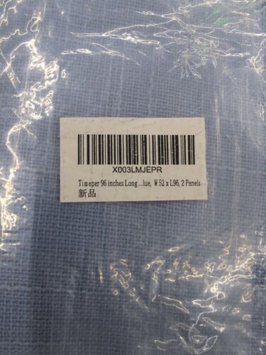 Timeper Blue 52" Wide 96" Long 2 Panel Curtains - Picture 2 of 3