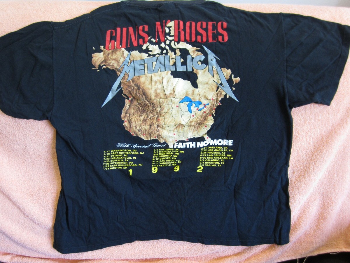 LLICA x GUNS N ROSES Tシャツ ツアー 92 METALLICA x GUNS N' ROSES TOUR 1992 BROCKUM XL