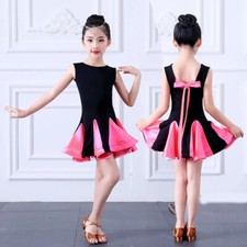 Girls Kids Ballroom Latin Dress Costume Dancewear Tango Children Cha-cha Swing