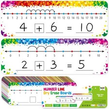 26 PCS Number Line Dry Erase Boards, Writable and Erasable Double Sided Board...