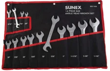 Sunex Tools 9914A 14 Piece Angle Head SAE Wrench Set