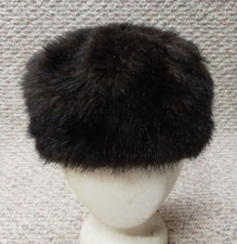 Vintage Womens Ladies Hat, unbranded, brown colored faux fur hat