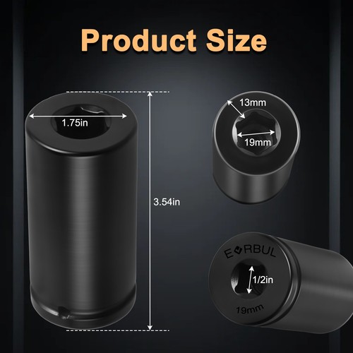 19mm Harmonic Balancer Socket 1/2'' Drive 6 Point Impact Socket for Honda Acura - Picture 5 of 9