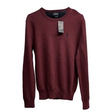 Polo Ralph Lauren Sweater Sweathirt Maroon Red Pima Waffle Long Sleeve 110 NYHP