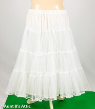 Crinoline Slip Layered White Net  Chiffon 24"  28" Lengths Various Waist Sizes