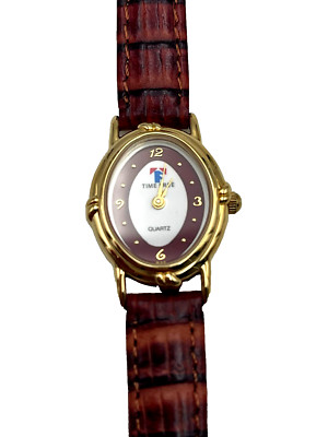 TIME FREE DAMEN UHR OVAL RETRO VINTAGE QUARZ STAHL LEDER