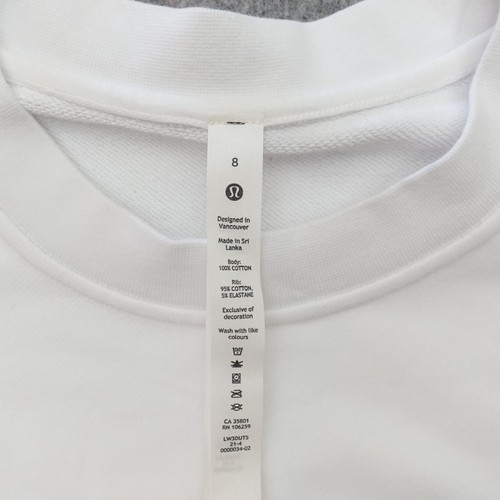 Sudadera Lululemon Talla 8 Perfectamente Grande Crew WHT Blanco Brillante - Imagen 6 de 7
