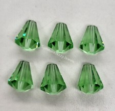 Swarovski Crystal Peridot Faceted Cone 5400 Beads; 6mm, 8mm, 9mm, 10mm; Vintage 