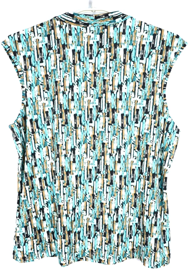 Camiseta sin mangas para mujer KASPER 96 % poliéster cuello cuadrado geométrica multicolor talla XL Foto 2 de 4