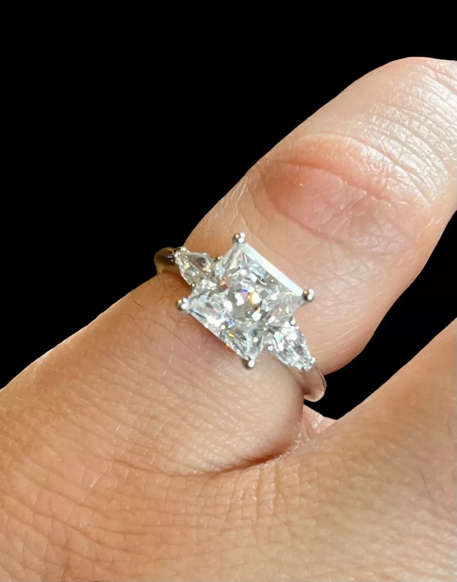 White gold deals diamonique rings