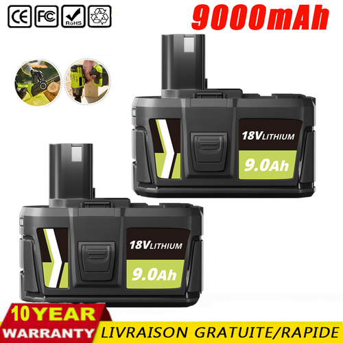 18V Pour batterie RYOBI 9Ah ONE & Plus batterie au lithium RB18L50 P108 P109 7Ah - Photo 21/27