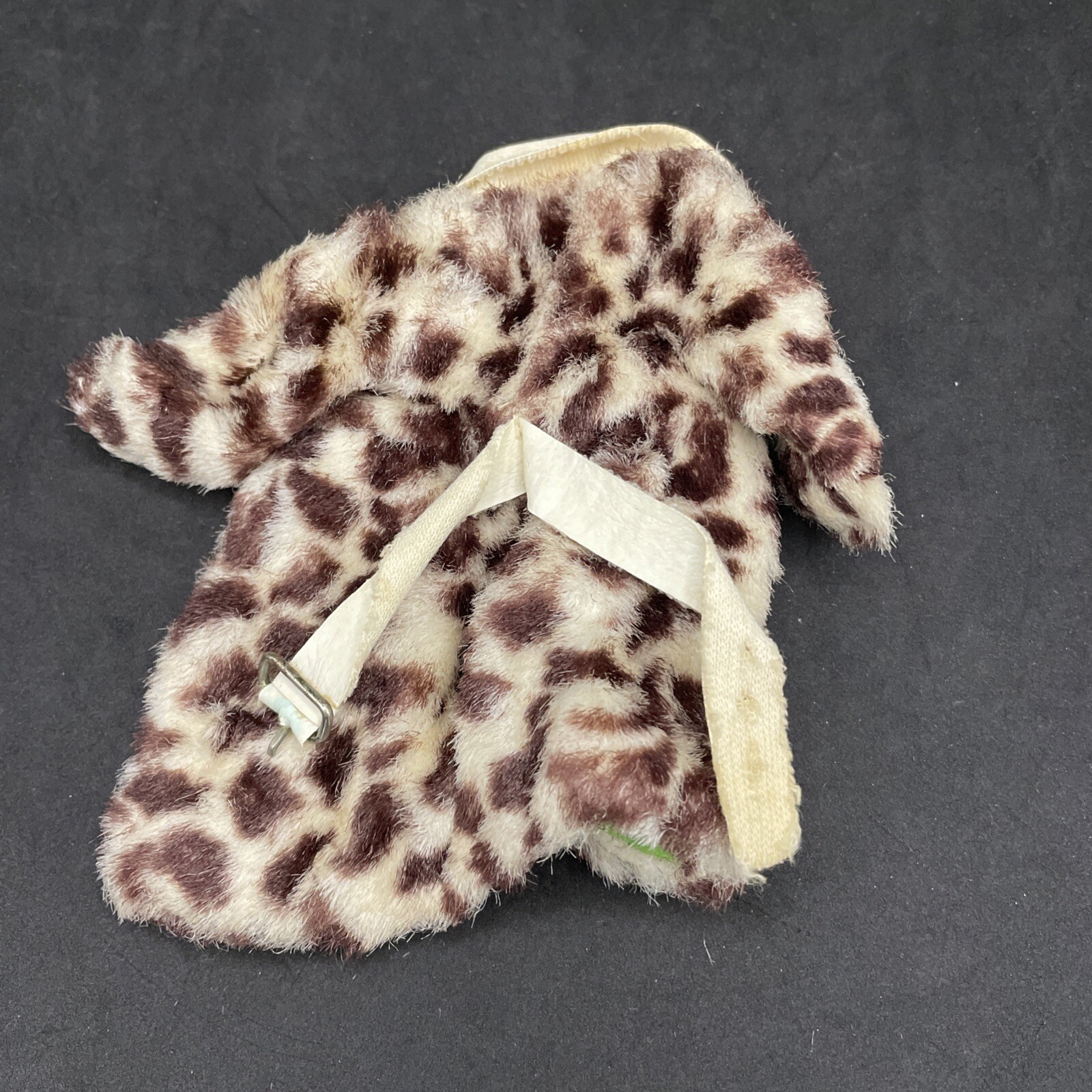 Cappotto pony vintage Francie Barbie stampa leopardata #1240 giacca fodera verde