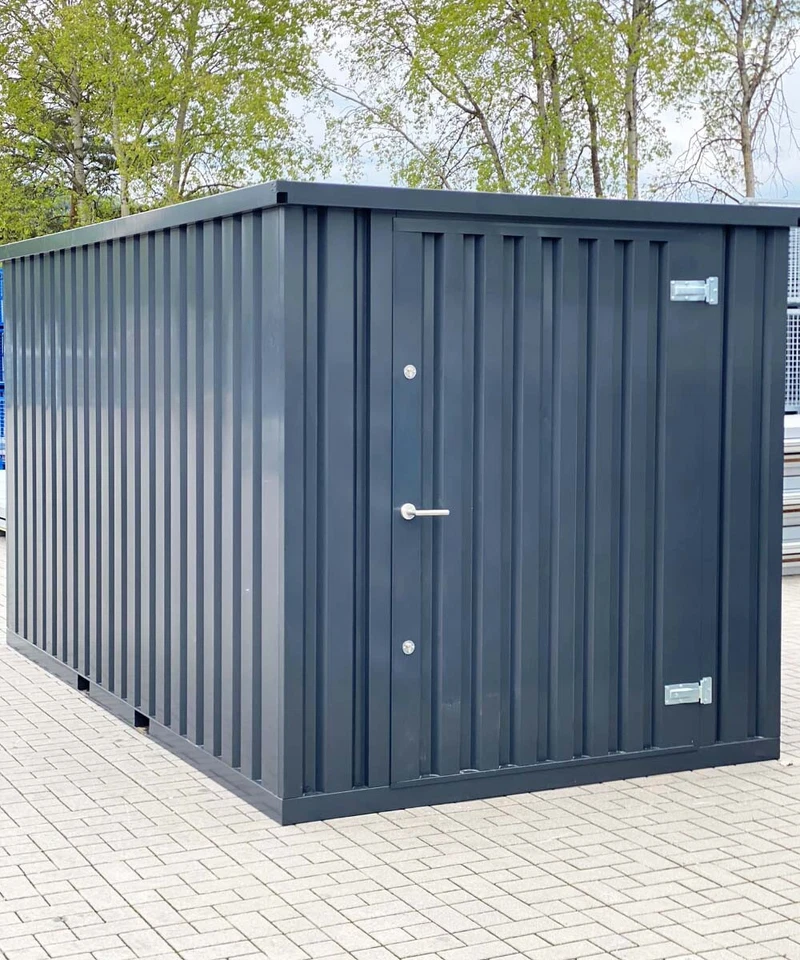 3m Gartenhaus Lagerschuppen Gartenhütte Werkzeuglager Blechcontainer Anthrazit - Bild 3 von 4