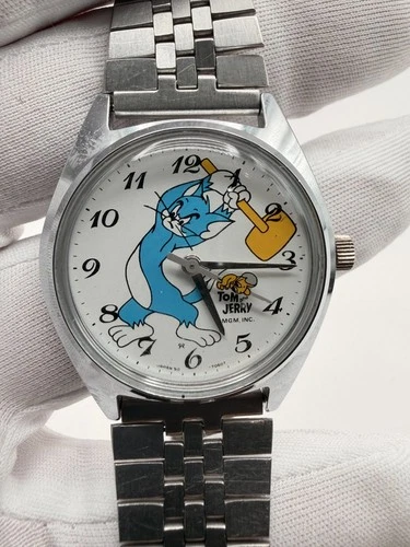 MINT RARE Vintage SEIKO 5000-7000 Tom and Jerry MGM Automatic Watch Japan Mvmt.
