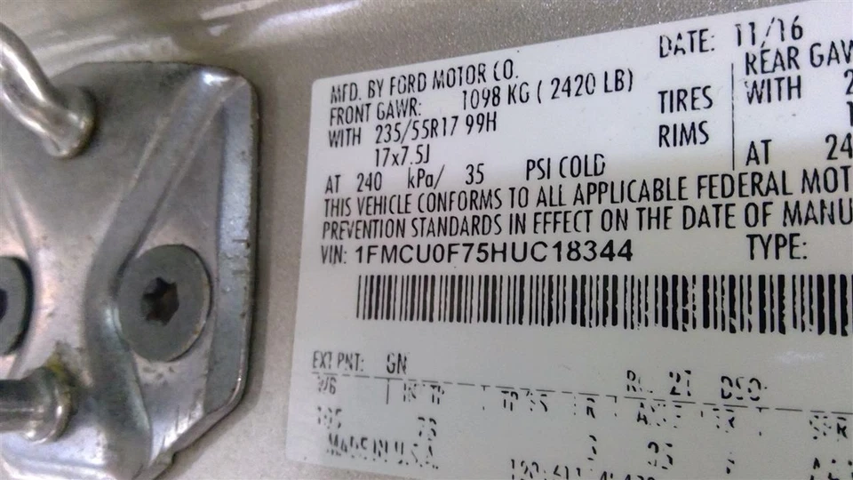 Manija de puerta exterior delantera derecha usada se adapta a: conjunto de manija de puerta Ford Escape 2017 Foto 4 de 4