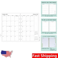 Compact 2025-2026 Monthly Planner Refill for Stylish Organization - Junior Size