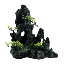 Fish Tank Decorations 10.24"L X 5.51"W X 10.63"H Resin Rock - Hiding Cave