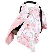 Car Seat Cover Baby Girl, Minky Warm Winter Car Seat Covers for Babies, Flower