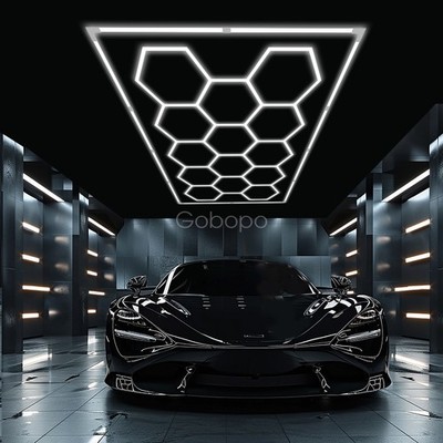 14 Hexagon LED Garage Lampe Werkstatt Wand Decken Leuchte Beleuchtung 6500K