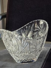Edle Bleikristall Schale Gondel von Neman Belarus Schleuderstern OriginalEtikett