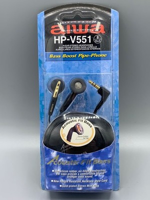 AIWA HP-V551 Bass Boost Pipe Phone In Ear Kopfhörer Vintage - NEU in OVP!