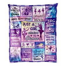 Dance Blanket 50x60Inch Girls Dancer Gifts Ballet Valentines Day Teacher Student