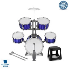 Kids 5-Piece Drum Set with Stool - Educational Musical Toy for Ages 3-7