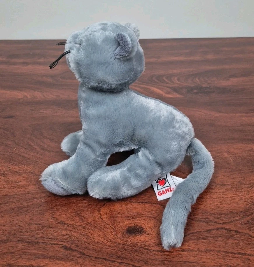 GANZ Webkinz Charcoal Cat Gray Long Tail Plush Stuffed Animal Toy No Code HM152 - Image 3 of 4