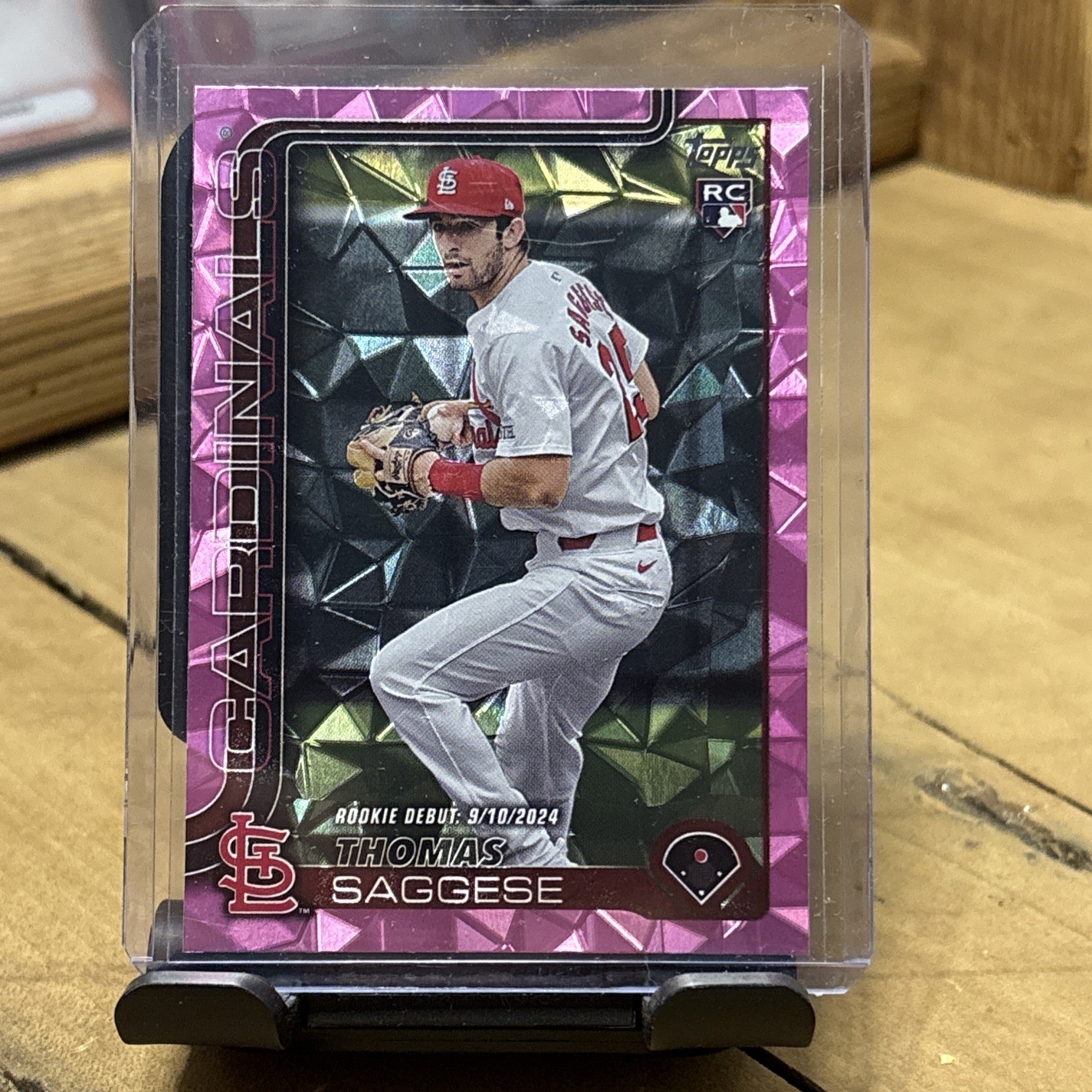 2025 Topps Update Series - Rookie Debut Thomas Saggese #US21 Pink Diamante Foil