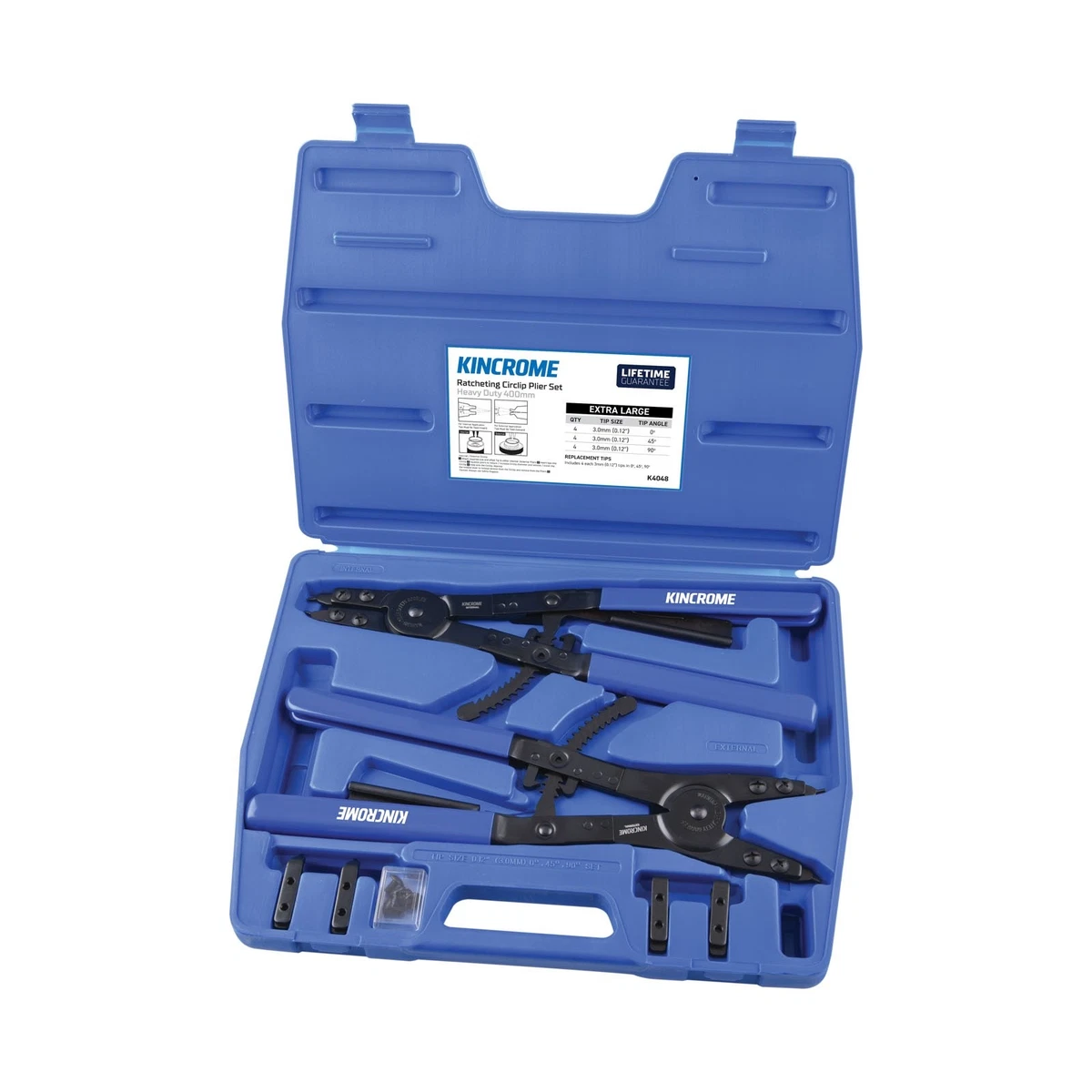 Kincrome Heavy Duty XL Internal & External Circlip Pliers Set 400mm K4048