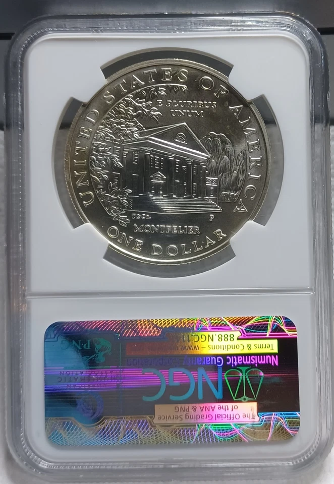 1999-P Dolly Madison Silver Commemorative $1 NGC MS-70. Flawless Coin. Vid SL159 - Image 4 of 4