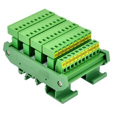 Slim DIN Rail Mount 10A/300V Pluggable Screw Terminal Block Distribution Modu...