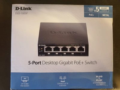 D-Link DGS-1005P Gigabit 5-Port PoE Switch - Power On Ethernet 4 Ports