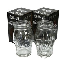2 X New Rare Brand New Dead Mans Fingers Skull Head Spiced Rum Glass collectable