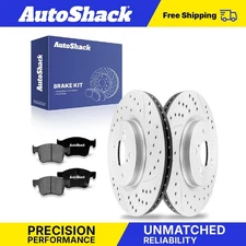 Front Drilled Slotted Brake Rotors Premium Ceramic Pads for Honda Accord
