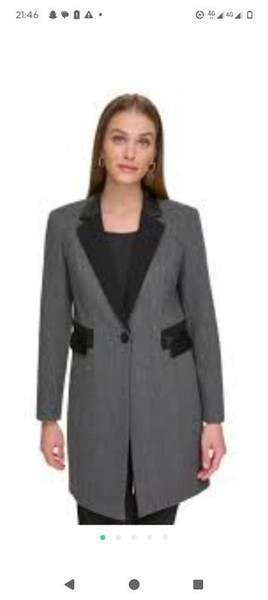 Women DKNY Coat Grey 40 / L / 48