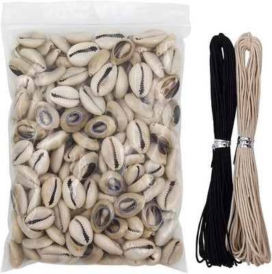 8 Ounces (160~220Pieces) Natural Spiral Cowrie Shell Beads Cut Sea Shell Connect
