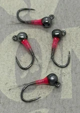 4ea. Simple Two tone Pink jigged perdigons size #14. Great Euro Nymph.