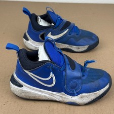 Nike Team Hustle D 11 PS Game Royal 13C Kids Basketball Shoes Damaged Laces