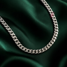 Miami Cuban Platinum Chain Length 24 Inches PT950 Mens Necklace Width 10 MM